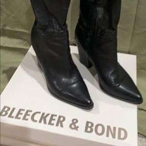 Black leather boots, size 9
